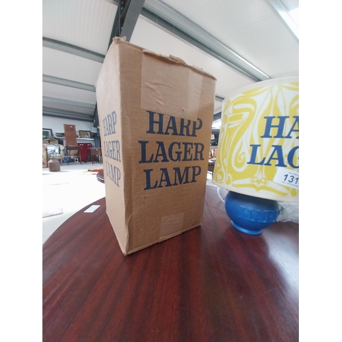 1316 - 1970's Harp Lager lamp in original box. { 25cm H X 16cm W }.