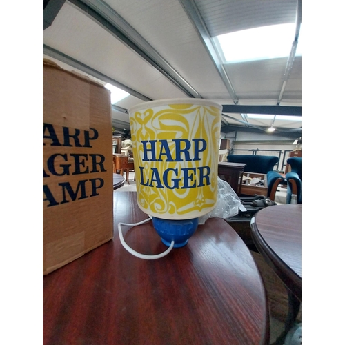 1316 - 1970's Harp Lager lamp in original box. { 25cm H X 16cm W }.