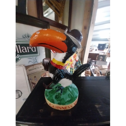 1319 - Guinness advertising cast iron Toucan figure. {17 cm H x 11 cm W x 7 cm W}.