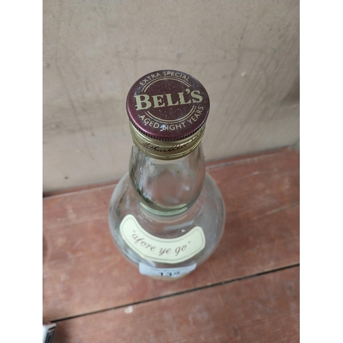 132 - Bell's Scotch Whiskey empty advertising bottle with original box. {50 cm H x 14 cm W  x 14 cm D}.