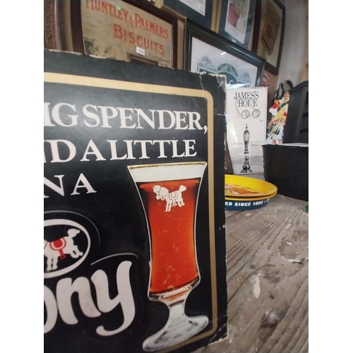 1323 - Hey Big Spender Spend a little on a Pony advertising showcard. {26 cm H x 20 cm W}.