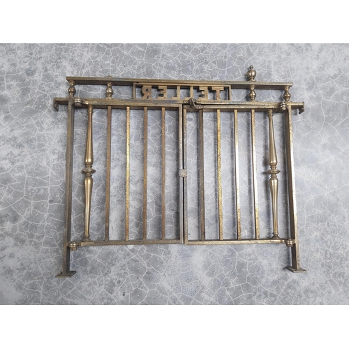 1324 - 19th C. brass bank Teller's two door grille. {92 cm H x 61 cm W}.