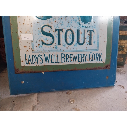 1329 - Tinplate JJ Murphy and Co's Stout advertising sign. {77 cm H x 46 cm W}.