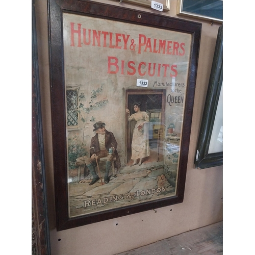 1332 - Huntley & Palmer Biscuits framed advertising showcard. {64 cm H x 47 cm W}.