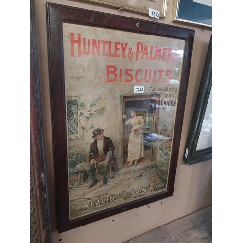 1332 - Huntley & Palmer Biscuits framed advertising showcard. {64 cm H x 47 cm W}.