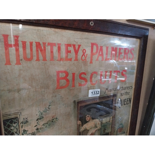 1332 - Huntley & Palmer Biscuits framed advertising showcard. {64 cm H x 47 cm W}.