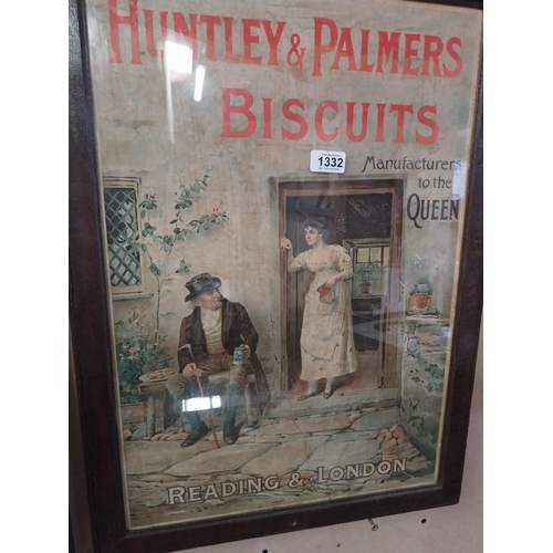 1332 - Huntley & Palmer Biscuits framed advertising showcard. {64 cm H x 47 cm W}.