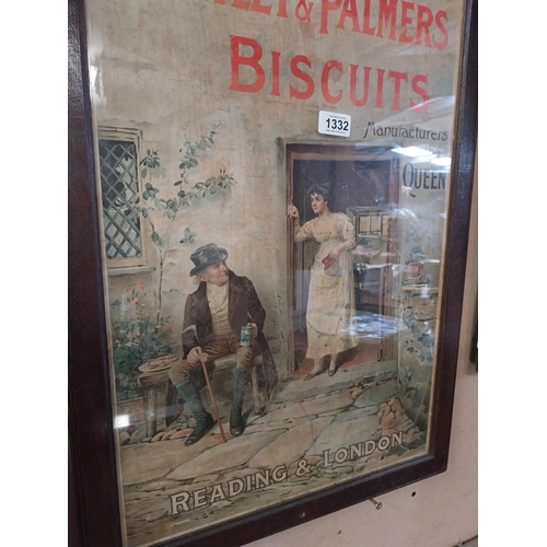 1332 - Huntley & Palmer Biscuits framed advertising showcard. {64 cm H x 47 cm W}.