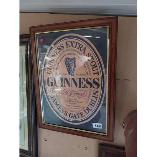 1336 - Guinness Extra Stout framed advertising print. {46 cm H  x 34 cm W}.