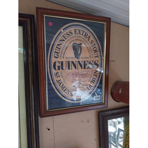 1336 - Guinness Extra Stout framed advertising print. {46 cm H  x 34 cm W}.