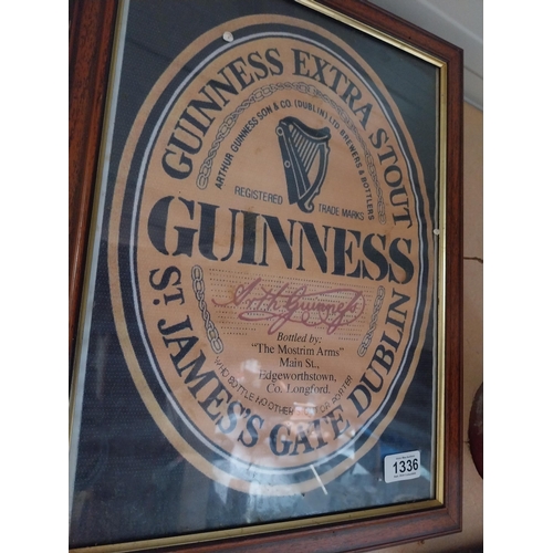 1336 - Guinness Extra Stout framed advertising print. {46 cm H  x 34 cm W}.