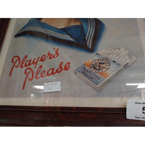 53 - Player's Please framed advertising print. {55 cm H x 35 cm W}