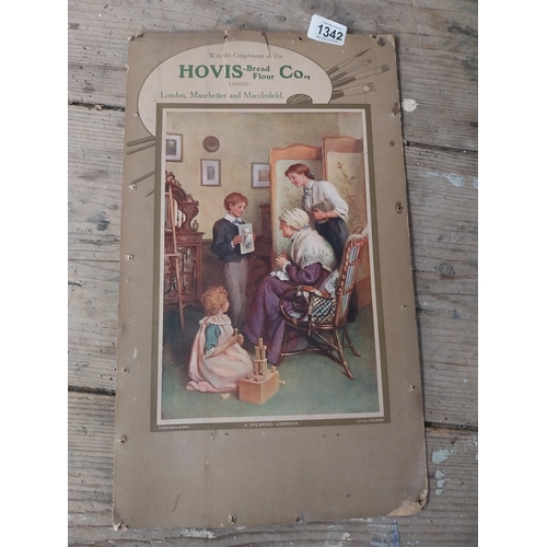 1342 - Hovis Bread Flour Co cardboard showcard. {46 cm H x 27 cm W}.