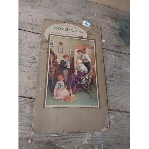 1342 - Hovis Bread Flour Co cardboard showcard. {46 cm H x 27 cm W}.