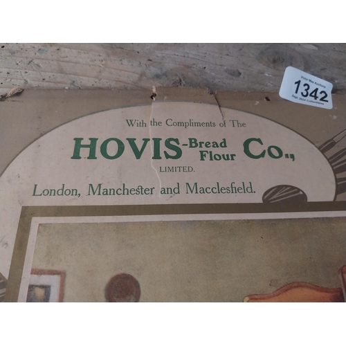 1342 - Hovis Bread Flour Co cardboard showcard. {46 cm H x 27 cm W}.