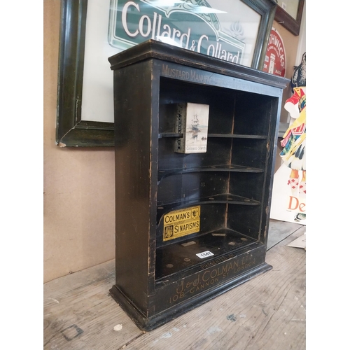 1347 - Early 1900's J and J Colman's Mustard wall display cabinet. {48 cm H x 39 cm W x 15 cm W}.