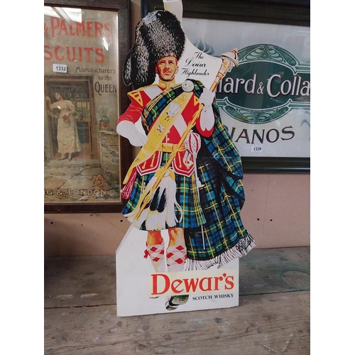 1348 - The Dewar Highlander Dewar's Whiskey counter showcard. {76 cm H x 36 cm W}.