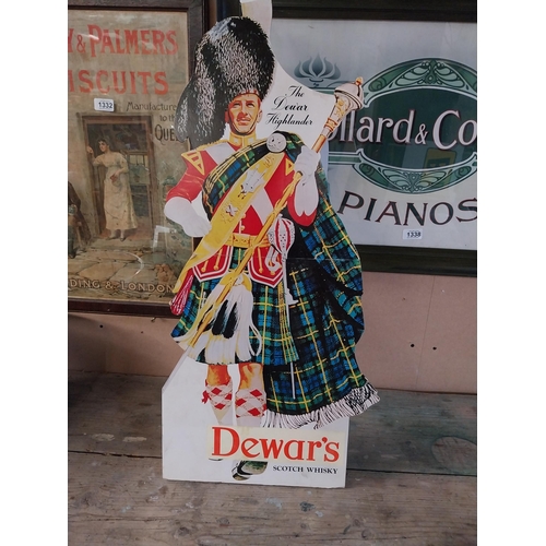 1348 - The Dewar Highlander Dewar's Whiskey counter showcard. {76 cm H x 36 cm W}.