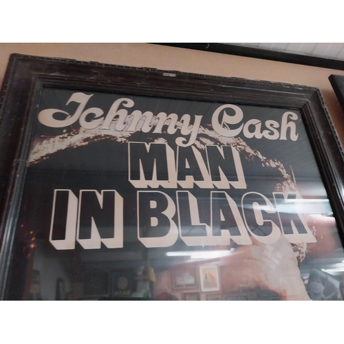 54 - Johnny Cash Man In Black February 8th Olympia Theater advertising poster framed. {79 cm H x 51 cm W}... 