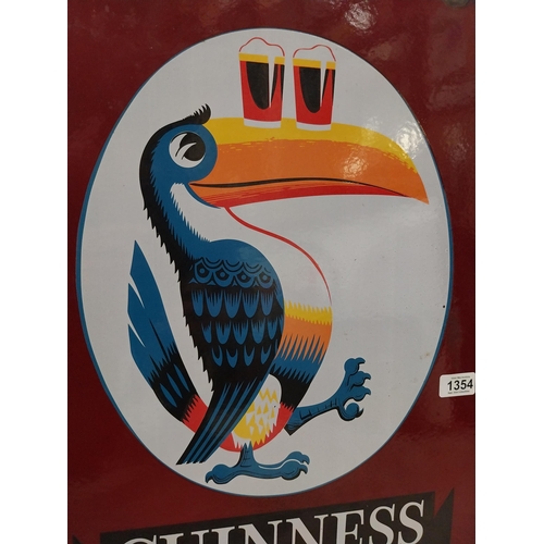 1354 - Guinness Is Good For You double sided enamel advertising sign. {62 cm H x 40 cm W}.