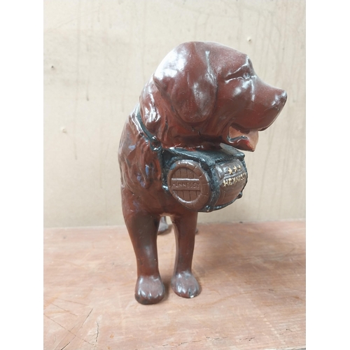 136 - Hennessey Cognac composition advertising Dog figure. {25 cm H x 20 cm W x 9 cm D}.