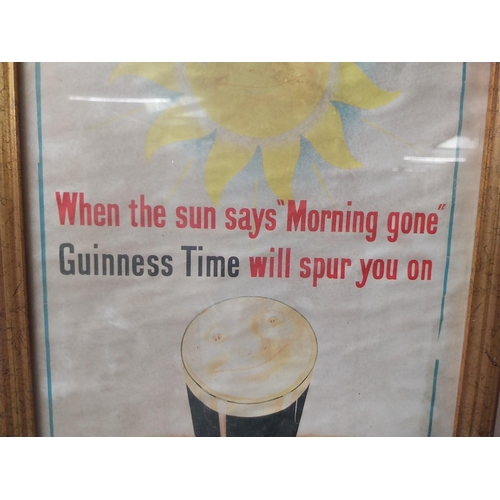 152 - Guinness when the Sun says morning gone framed advertising print. {35 cm H x 31 cm W}.