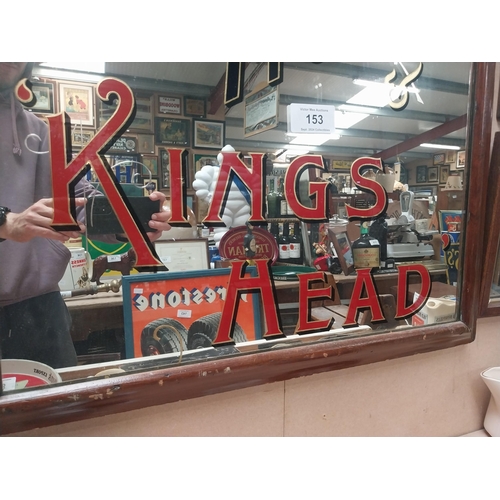 153 - Bells'  Kings Head Three Nuns' framed advertising mirror. {96 cm H x 72 cm W}.