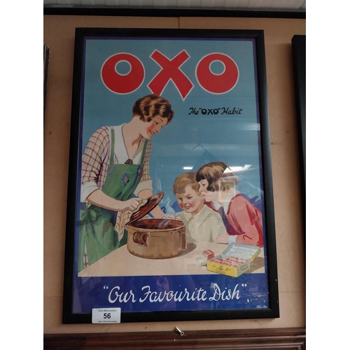 56 - 1930's OXO The Oxo Habit Our Favourite Dish advertisement  {73cm H X 50cm W}.