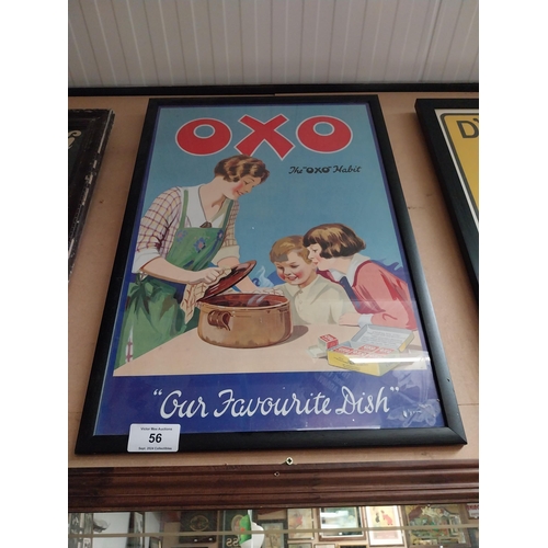 56 - 1930's OXO The Oxo Habit Our Favourite Dish advertisement  {73cm H X 50cm W}.