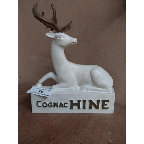 16 - Cognac Hine Ruberoid advertising figure. {25 cm H x 22 cm W x 6 cm D}.