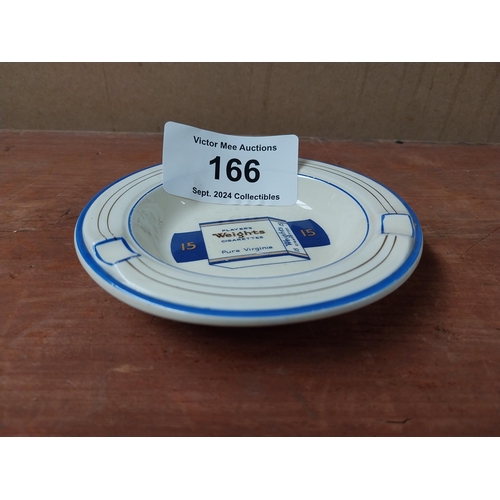 166 - Player's Weights Cigarettes ceramic advertising ashtray {2 cm H x 12 cm Diam.}.