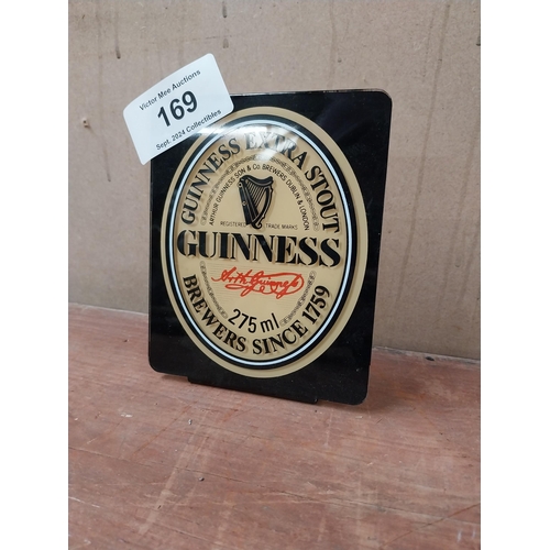 169 - Guinness perspex advertising shelf sign. {16 cm H x 13 cm W}