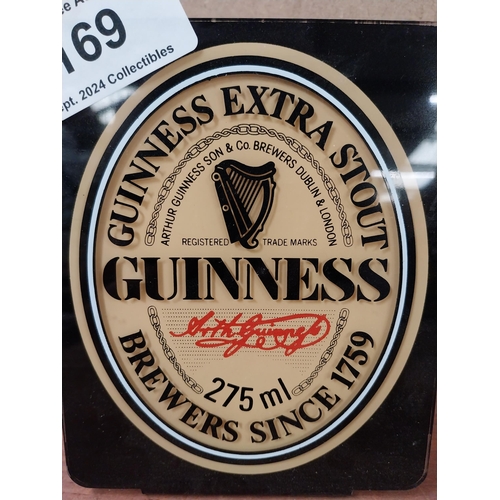 169 - Guinness perspex advertising shelf sign. {16 cm H x 13 cm W}