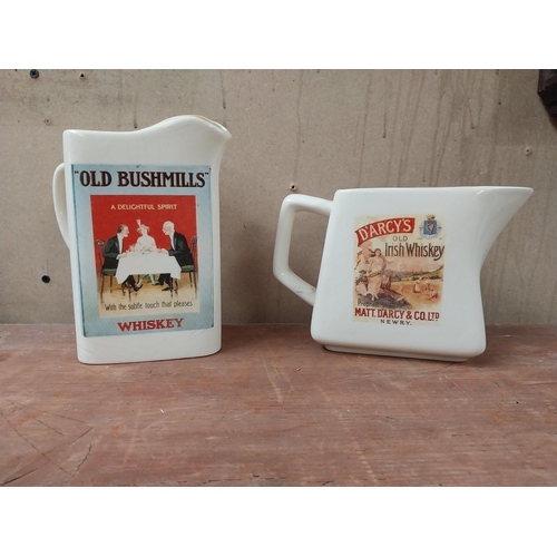 172 - Old Bushmills Whiskey ceramic water jug. {18 cm H x 15 cm W x 10 cm D} and D'Arcy's Old Irish Whiske... 