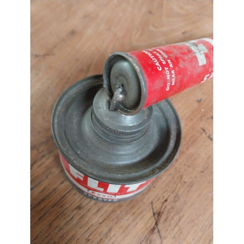 18 - Flint tin plate fly sprayer. {10 cm H x 35 cm W}.