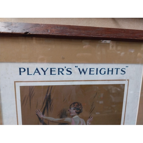 181 - Player's Weights Cigarettes framed showcard. {61 cm H x 40 cm W}.