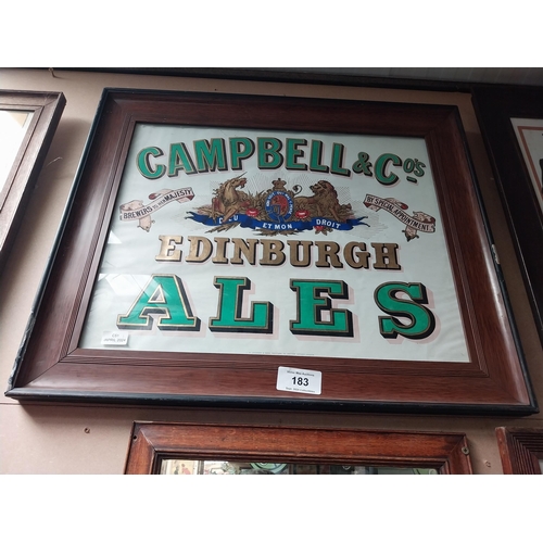 183 - Campbell and Co's Ales Edinburgh framed advertising print. {61 cm H x 76 cm W}