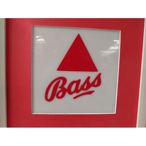 187 - Bass Perspex framed advertising sign. {33 cm H x 33 cm W}.