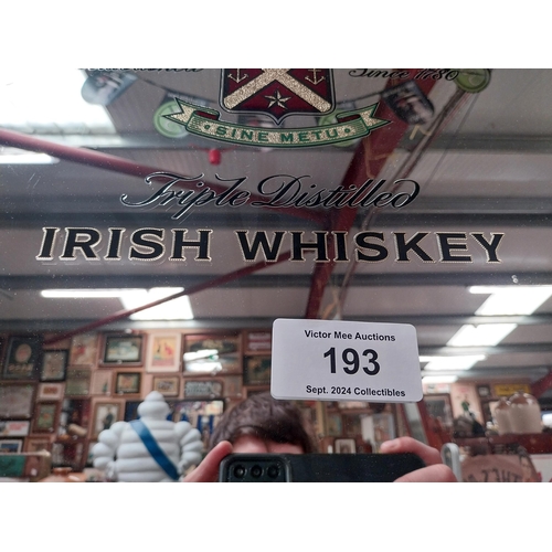 193 - Jameson Triple Distilled Irish Whiskey framed advertising mirror. {63 cm H x 48 cm W}