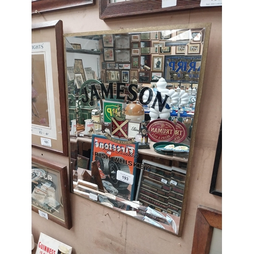 193 - Jameson Triple Distilled Irish Whiskey framed advertising mirror. {63 cm H x 48 cm W}