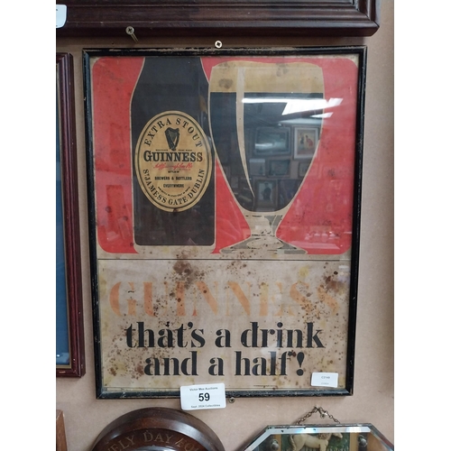 59 - Guinness That's a Drink and a half framed advertising print. {59 cm W x 45 cm W}.