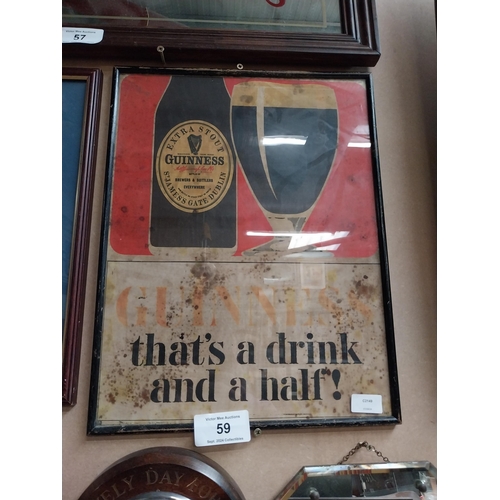 59 - Guinness That's a Drink and a half framed advertising print. {59 cm W x 45 cm W}.