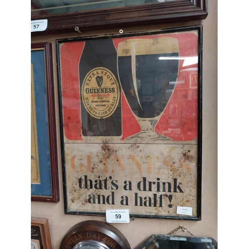 59 - Guinness That's a Drink and a half framed advertising print. {59 cm W x 45 cm W}.