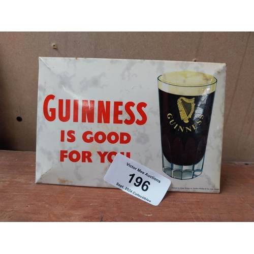 196 - Guinness Is Good For You advertising showcard. {14cm H X 20cm W}.