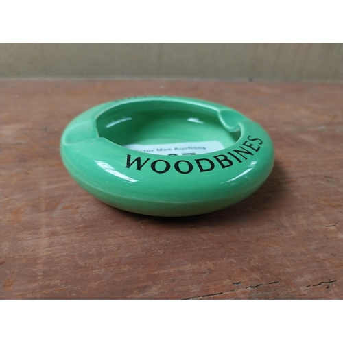 197 - Wills's Woodbine ceramic advertising ashtray. {3 cm H x 9 cm Diam.}.