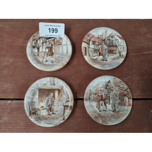 199 - Four ceramic Staffordshire Worthington advertising ashtrays featuring Dickens characters from The Ol... 