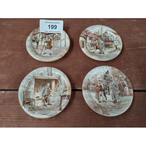 199 - Four ceramic Staffordshire Worthington advertising ashtrays featuring Dickens characters from The Ol... 