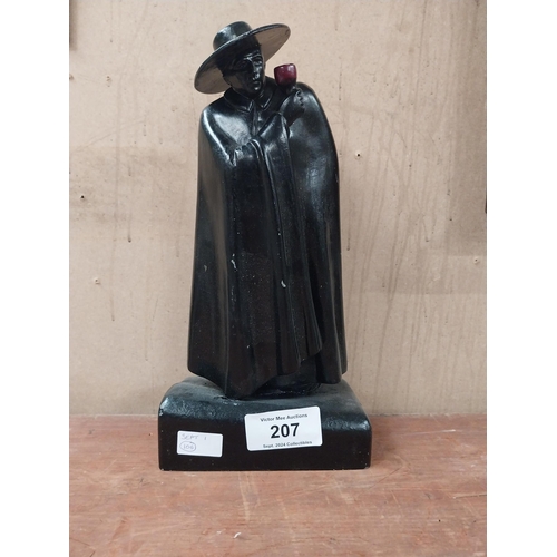 207 - Sandeman Port alloy advertising figure. {38 cm H x 18 cm W  x 11 cm D}.