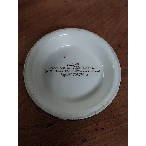 21 - Guinness ceramic ashtray in form of barrel top. {4 cm H x 13 cm Diam.}.