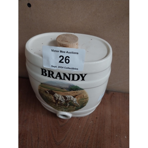 26 - Ceramic Brandy dispenser. {18 cm H x 17 cm W x 11 cm D}.